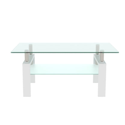 White Coffee Table, Clear Coffee Table, Modern Side Center Tables For Living Room, Living Room Furniture