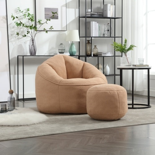 Bedding Bean Bag Sofa Chair High Pressure Foam Bean Bag Chair Material With Padded Foam Padding Compressed Bean Bag With Footrest